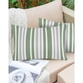 thumbnail image 6 of Sage Green Grey Stripe Throw Pillow Cover 20 x 30 Inch Decorative Pillow Cover Farmhouse Minimalist Striped Lumbar Pillowcase Seasonal Rectangle Cushion Case for Couch Sofa Bed Living Room, 6 of 7