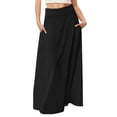 thumbnail image 1 of Falda midi recta lisa para mujer: falda básica informal para uso diario, primavera/verano/otoño, 1 of 5
