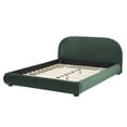 thumbnail image 3 of Christopher Knight Home Simple Modern Queen Size Bed Frame with Curved Headboard, Green Upholstered Velvet, 3 of 9
