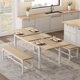thumbnail image 1 of QinaQin Mesa de comedor extensible para 6 a 8 personas, de 120 a 160 cm, cubierta de madera MDF con estructura metálica, ideal para hogar u oficina, 1 of 6