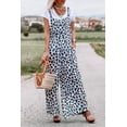 thumbnail image 1 of Women's White Wide Leg Leopard Print Jumpsuit Overalls, 1 of 7