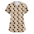 thumbnail image 2 of Womens Valentine's Day Scrub Tops Funny Love Heart Printed V-Neck Medical Shirt Tops Valentine's Day Scrubs Tops Working Nurse Uniforms with Pockets, 2 of 5
