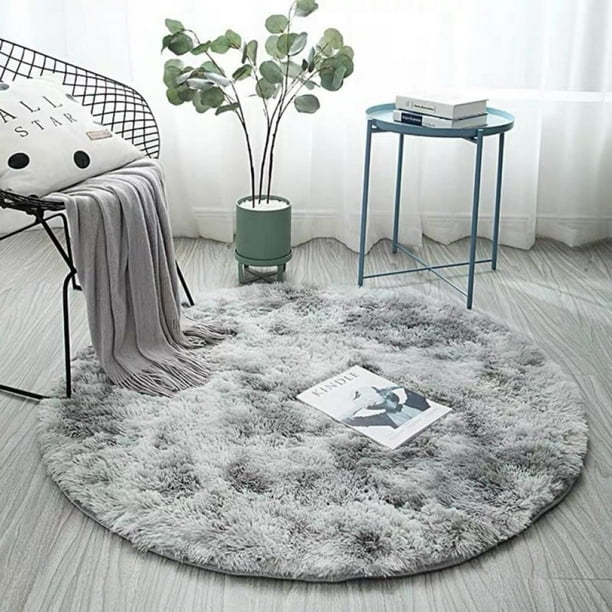 Round Rug for Bedroom,Fluffy Circle Rug 4 Ft for Kids Room,Furry Carpet