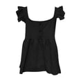 thumbnail image 5 of DHFJKG T Shirts For Women Cute Square Neck Sleeveless Ruffle Loose Fit Summer Beach Crop Top Flared Hem Trendy Tops, 5 of 5