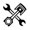 Black, variant on 2 Pcs - No Background - Waterproof Car Decal Of Piston Wrench Mechanic Automotive Biker Tools Garage Car Wall Bumper Window Truck Laptop Outdoor Tumbler Phone (Black, 3.8'' x 3.8'') |m771BL
