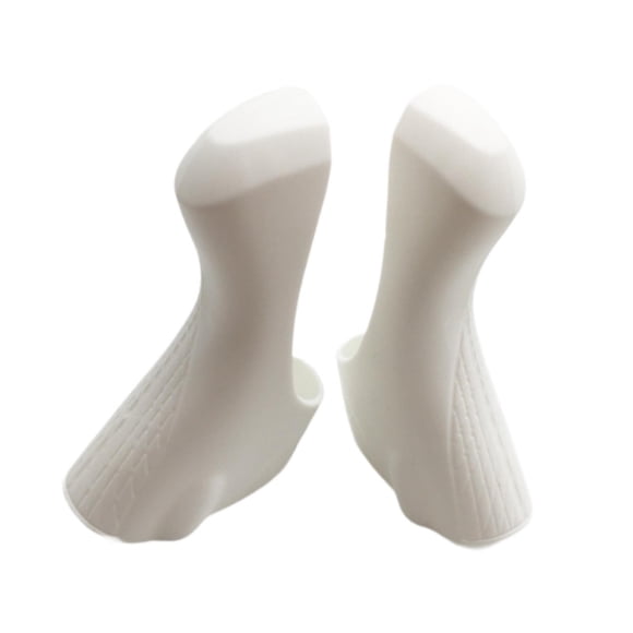 2 fundas protectoras para palanca de cambios y puños de freno de bicicleta. Blanco