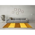 thumbnail image 3 of Ahgly Company Machine Washable Indoor Square Abstract Yellow Modern Area Rugs, 5' Square, 3 of 4