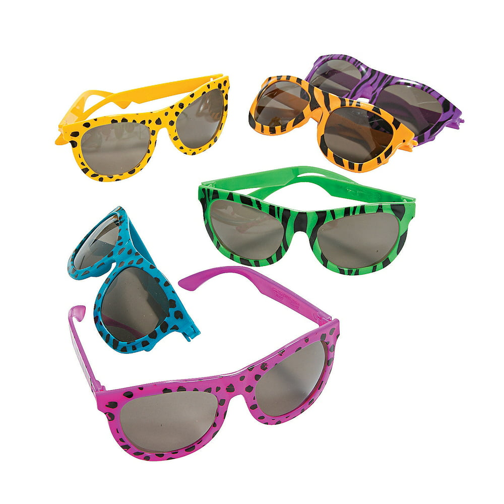 Bright Animal Print Sunglasses - Party Favors - 12 Pieces - Walmart.com ...