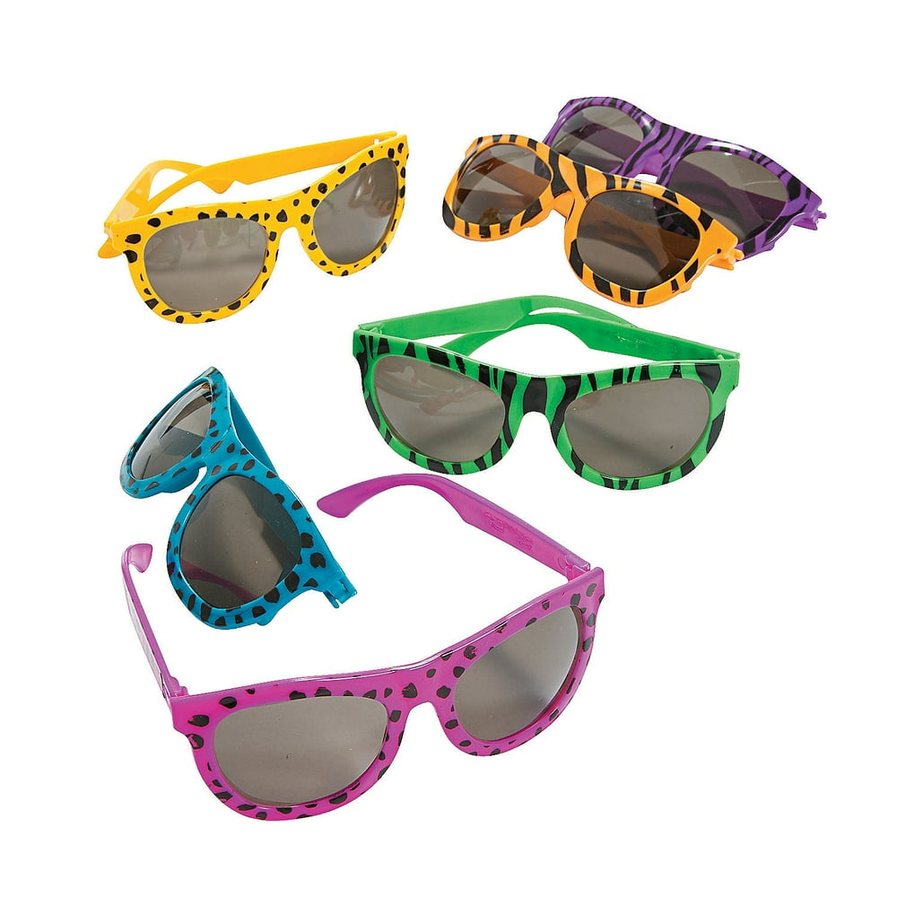 Bright Animal Print Sunglasses Party Favors 12 Pieces