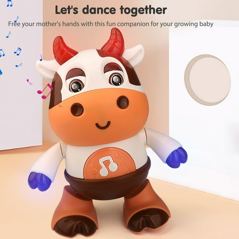 Bafierng Cute Electric Dancing Singing Cow Musical Toy Sound And