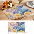 thumbnail image 6 of Purple Dragonfly Placemats Set of 2, Yellow Dandelion Spring Watercolor Flowers Plant Non-Slip Place Mats Washable Table Mats for Kitchen Dining Table Decorations Indoor/Outdoor, 6 of 9