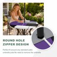 thumbnail image 4 of Round Outdoor Tablecloth with Umbrella Hole and Zipper, Purple Grey Tablecloth with Elastic Waterproof, Modern Purple Geometric Patio Table Covers for 36" - 44" Picnic Pool Tables, 4 of 9