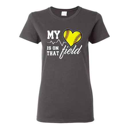 Wild Bobby, My Heart Is On That Tennis Field, Sports, Women Graphic Tee, Charcoal, XX-Large