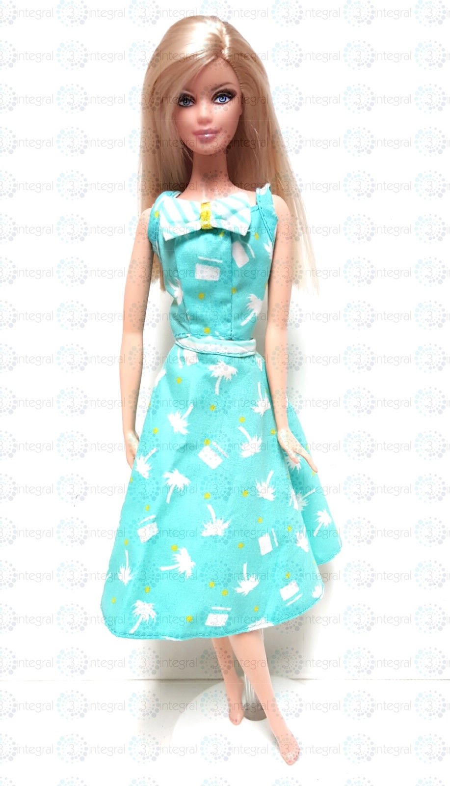 Barbie Fashion Vintage Style 2 pc Outfit Top n Skirt with Palm Tree