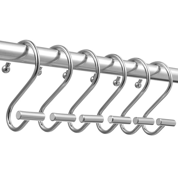 12 ganchos para cortina en forma de S, anillos para cortina de ducha, ganchos para baño y cocina.