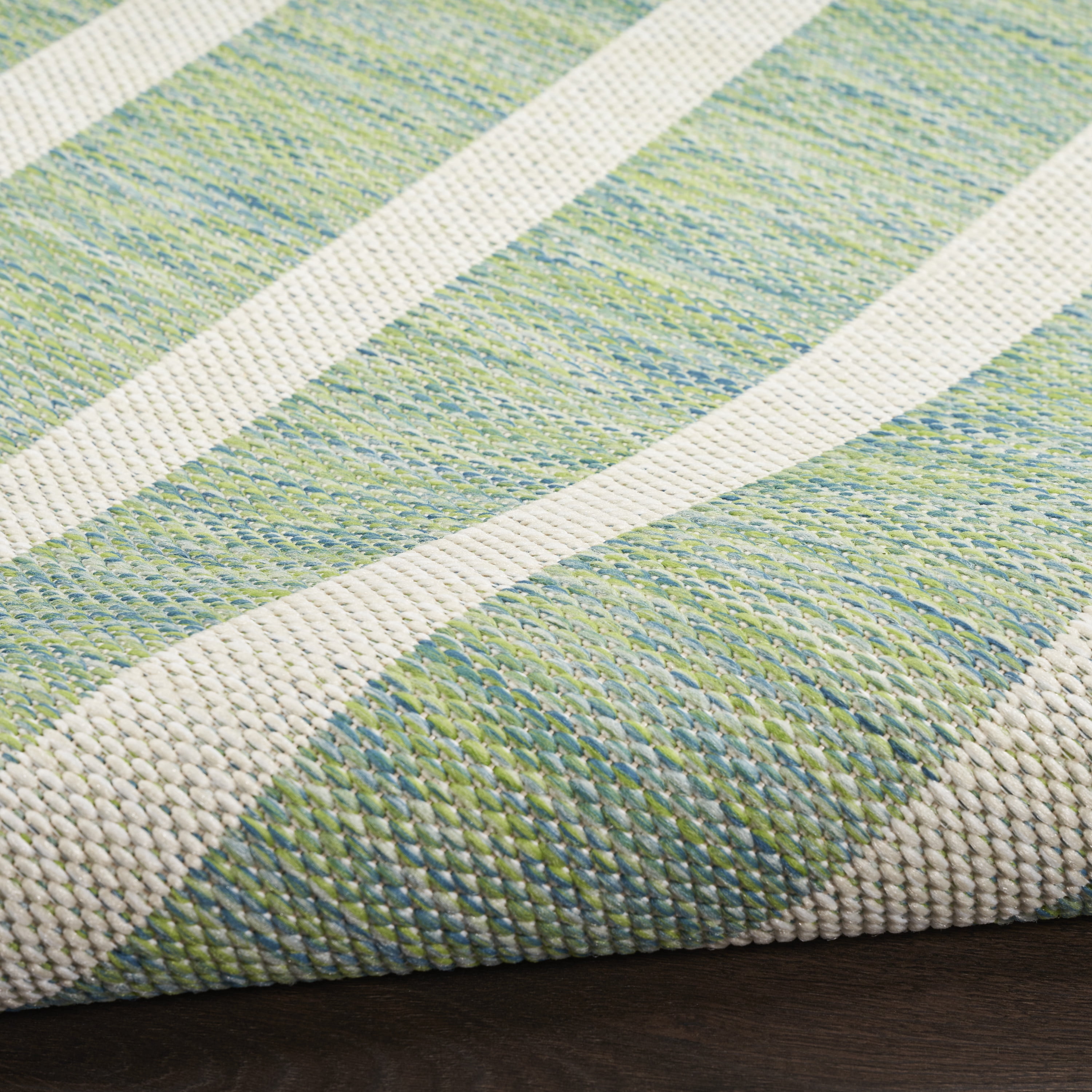 Nourison Positano Indoor/Outdoor Blue Green Ivory 8' x 10' Area Rug (8x10)
