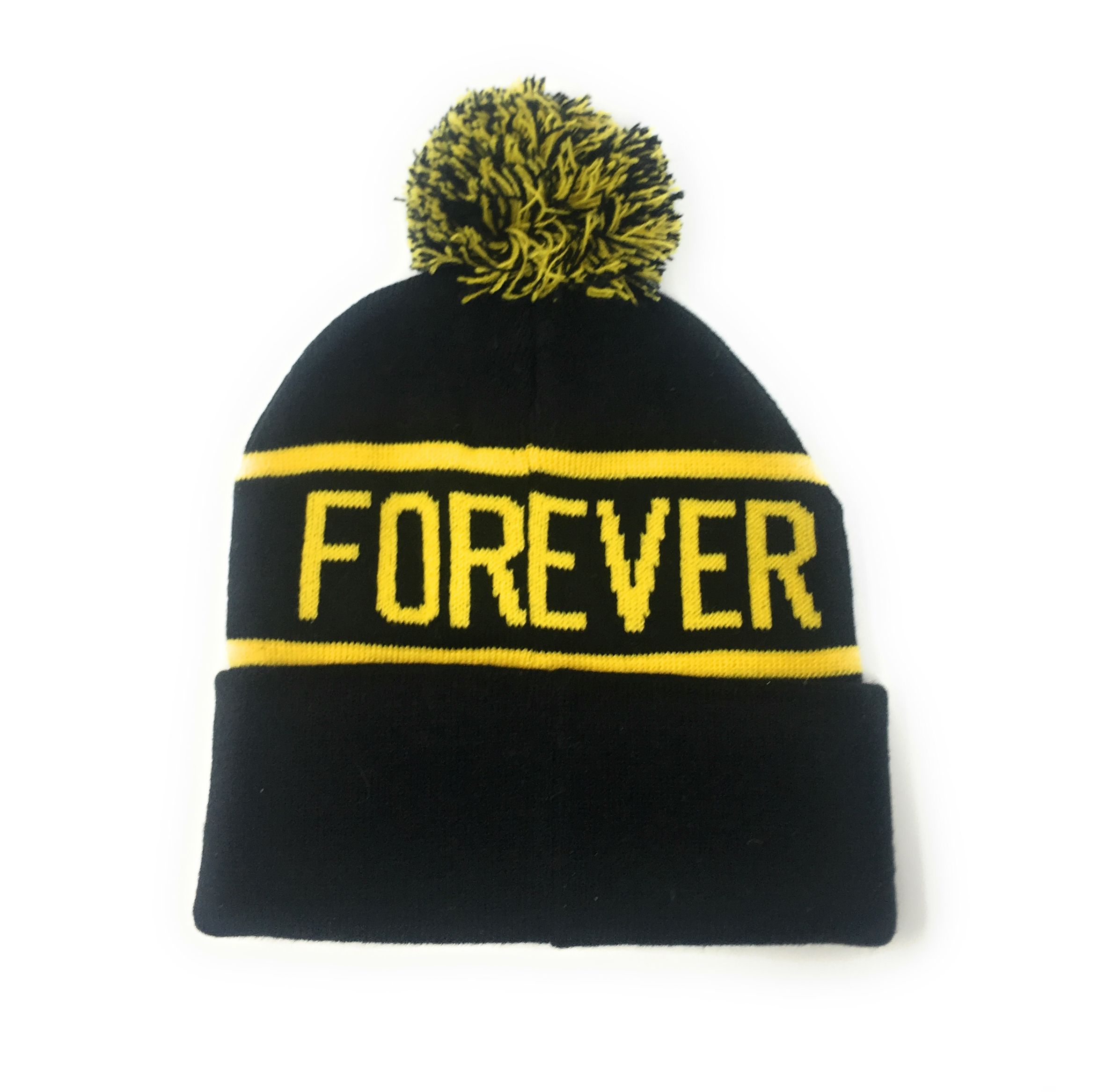 Intarsia Yellow/Black Cuff Stripe Knit 