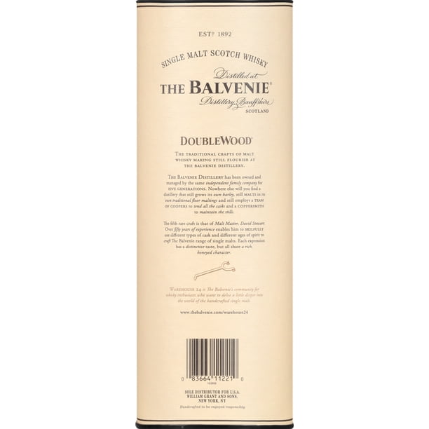 Balvenie DoubleWood 12 Scotch Whisky, 750ml, 43% ABV - Walmart