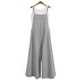 thumbnail image 6 of GILIGEGE Women's Summer Boho Casual Jumpsuits Wide Leg Overalls Flowy Baggy Rompers Casual Overalls Baggy Wide Leg Jumpsuits Loose Linen Bib Pants Linen Overalls for Women Pants Romper Bib Jumpsuit, 6 of 6