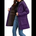 thumbnail image 2 of Chaquetas Softshell Impermeables para Mujer, Abrigos Cálidos con Forro y Capucha, Chaqueta Impermeable Larga. Oscuro XL, 2 of 8