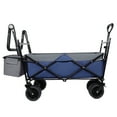 thumbnail image 3 of With Push Handle, 480Lbs Collapsible Wagon with Canopy, Wagon cart with 7" All-Terrain Wheels, Lightweight Foldable Wagon, Large Capacity for Camping, Shopping, Sports, and Garden Use, dark blue, 3 of 26