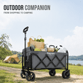 thumbnail image 2 of Upgraded Expandable Dual-Layer Utility Wagon with 5" All-Terrain Wide Wheels, Heavy Duty Collapsible Wagon for Camping, Shopping and Gardening, 220lbs Capacity Foldable Garden Cart,, 2 of 8