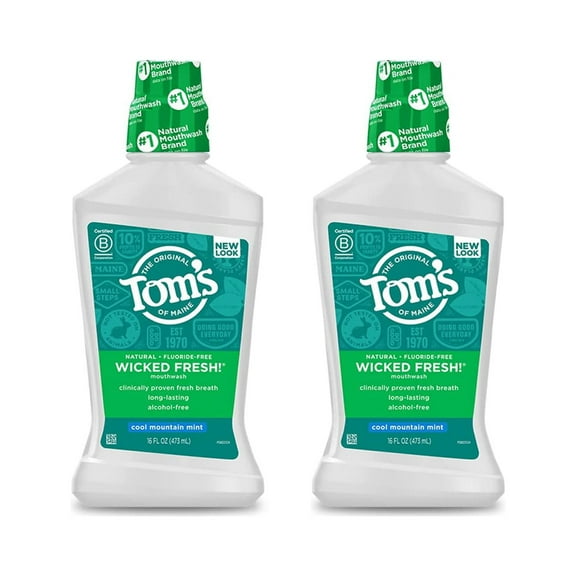 Tom's of Maine Long Lasting Wicked Fresh Mouthwash, Cool Mountain Mint - 16 oz - 2 pk by Tom's of Maine E11