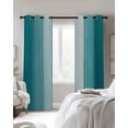 thumbnail image 3 of Teal Green Gradient Blackout Curtains 72 Inches Length, Ombre Farmhouse Rustic Wood Window Treatment Thermal Insulated Drapes for Bedroom Living Room 2 Panels 104x72 Inches, 3 of 8