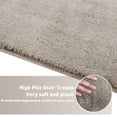 thumbnail image 4 of Pure Era 8" x 30" Plush Carpet Stair Treads Protector Cover Indoor Shaggy Rug Self Adhensive Set of 12,Cream Gray/Taupe, 4 of 10