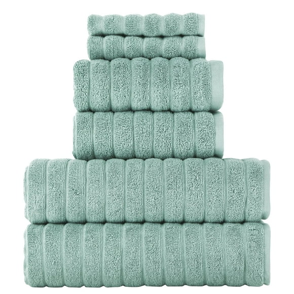 Classic Turkish Towels CTT Luxury 6 Piece Towel Set, Made with 100% Turkish Cotton, Absorbent & Comfy, Includes 2 Bath Towels 2 Hand Towels & 2 Washcloths | (Spa Green)