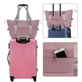 thumbnail image 3 of Spencer Large Travel Tote Bag, Waterproof Expandable Duffel Gym Tote Bag, Weekender Carry on Overnight Bags for Women and Men with Trolley Sleeve Wet Pocket, Travel Duffel Bag, Pink, 3 of 10