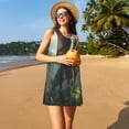 thumbnail image 3 of Daiia Forest Stone-Colored Dragon Print Women's Dresses 2025 Trendy Short sleeve Dresses Casual Baggy Flowy Maxi Sun Dresses, 3 of 7