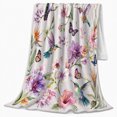 thumbnail image 2 of White Watercolor Orchid Garden With Pink, Watercolor Botanical Style for Botanical Art Enthusiasts, Housewarming Gift with Cozy Flannel Blanket, Home Decor for Bedroom And Living Room And Sunroom, 2 of 9