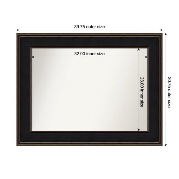 Amanti Art Custom Wall and Bathroom Mirror (30.75 x 39.75 in.), Mezzanine Espresso Frame