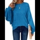 thumbnail image 1 of Suéter Básico Tipo Túnica para Mujer, Talla Grande, Larga, Holgado, Elegante, Cuello Redondo. Azul Real 4XL, 1 of 8