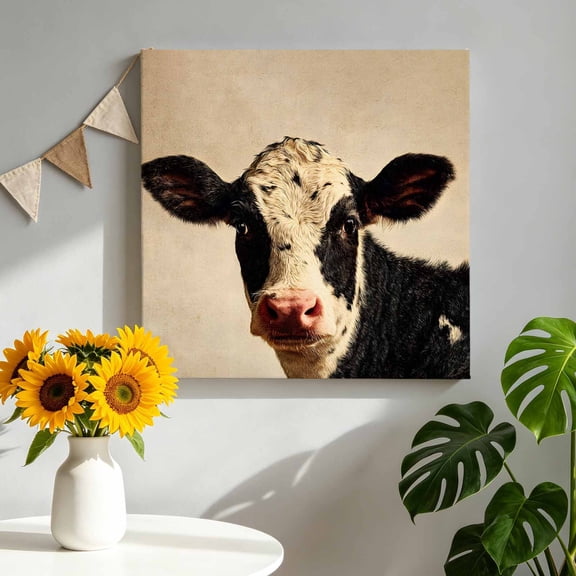 Canvas Wall Art Farm Canvas Art Print Rustic Farmhouse Vintage Black White Beige Portrait Pictures Wall Decor for Living Room Bedroom Artwork Decorations Stretched Framed Ready to Hang 12"x12"
