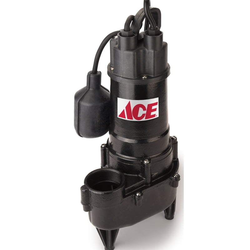 Ace 1/2 hp 3600 gph Cast Iron Tethered Float Sewage Pump