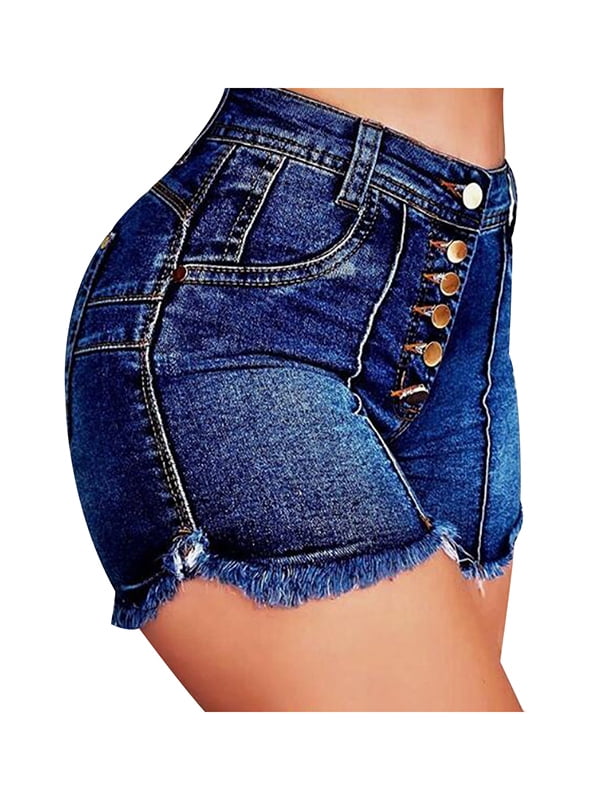 high waisted denim hot pants