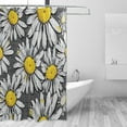 thumbnail image 2 of FREEAMG Daisy Pattern Shower Curtains Waterproof Fabric Shower Curtain Bathroom Decoration with Hooks Washable Bathroom Shower Curtains 60x72 Inch, 2 of 6