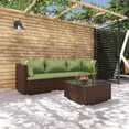 thumbnail image 1 of vidaXL 4 Piece Garden Lounge Set with Cushions Poly Rattan Brown, 1 of 5