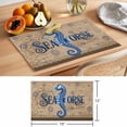thumbnail image 6 of Vintage Seahorse Placemats Set of 8 Brown Nautical Anchor Bubbles Coastal Place Mats Indoor Wipeable Table Mats Washable Cloth Dining Table Placemats for Kitchen Holiday Party Home Decor 13x19 Inch, 6 of 9