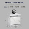 thumbnail image 2 of LED Nightstands, Modern End Side Table with 2 Drawers, LED Bedroom Furniture for Bedroom and Living Room, White Marble Pattern, 2 of 16