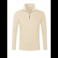 thumbnail image 1 of Sudadera Informal de Larga con Cuello Alto y Cremallera de un Cuarto para Hombre Albaricoque M, 1 of 9