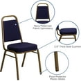 thumbnail image 4 of XgoodX Trapezoidal Back Vinyl Stackable Banquet Chair, Multipurpose Stacking Chair with Padded Seat and Back-Navy Patterned Fabric/Gold Frame, 4 of 11