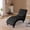 Black, variant on SZLIZCCC Button-Tufted Chaise Lounge Indoor, Velvet Chair Lounge Chair with Acrylic Legs & Toss Pillow, Armless Rolled Backrest Leisure Sofa Recliner, Upholstered Lounges Chair for Living Room