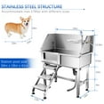 thumbnail image 5 of BESRTWE 34'' Dog Bathtub for Small Stainless Steel Dogs Pet Bathing Station Professional Dog Washing Station Pet Grooming Tub for Home with Sliding Door, Faucet, Left Steps, 5 of 8