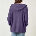 thumbnail image 6 of Thousandth Women's Cardigan Sweaters Casual Hooded Fleece Lined Cardigans Loose Button Bown Front Winter Outfit with Hood Keep Warm, 6 of 9