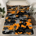 thumbnail image 2 of Erosebridal Militarily Camouflage Queen Sheet Sets, Orange Army Bedding Queen Size, Men Women 4 Pieces, 2 of 7