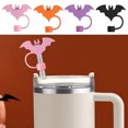 thumbnail image 3 of 3D Halloween Bat Straw Covers Cap For Cup Cute Bat Halloween Straw Topper Funny Halloween Silicone Straw Covers 10mm Reusable Straw Tips Lids Cup Accessories Fo Buckets with Lids Bowl Cups Pencil for, 3 of 3