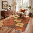 thumbnail image 4 of KUETH 2x3 Allover Floral Entryway Rug, Machine Washable Soft Low Pile Non Slip Backing Rug, OCHRE BLOOM Accent Rug, 4 of 5